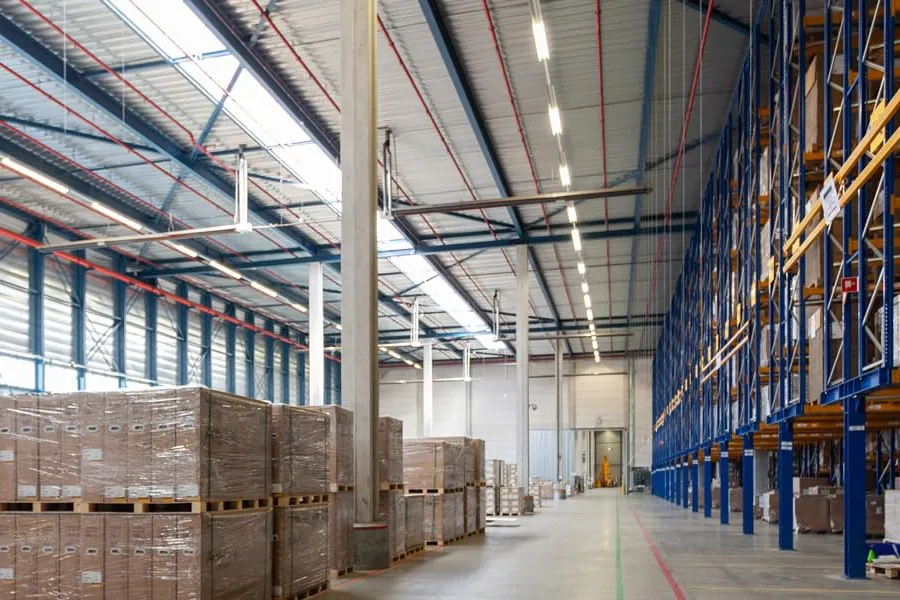 Warehouse with packed printer supplies