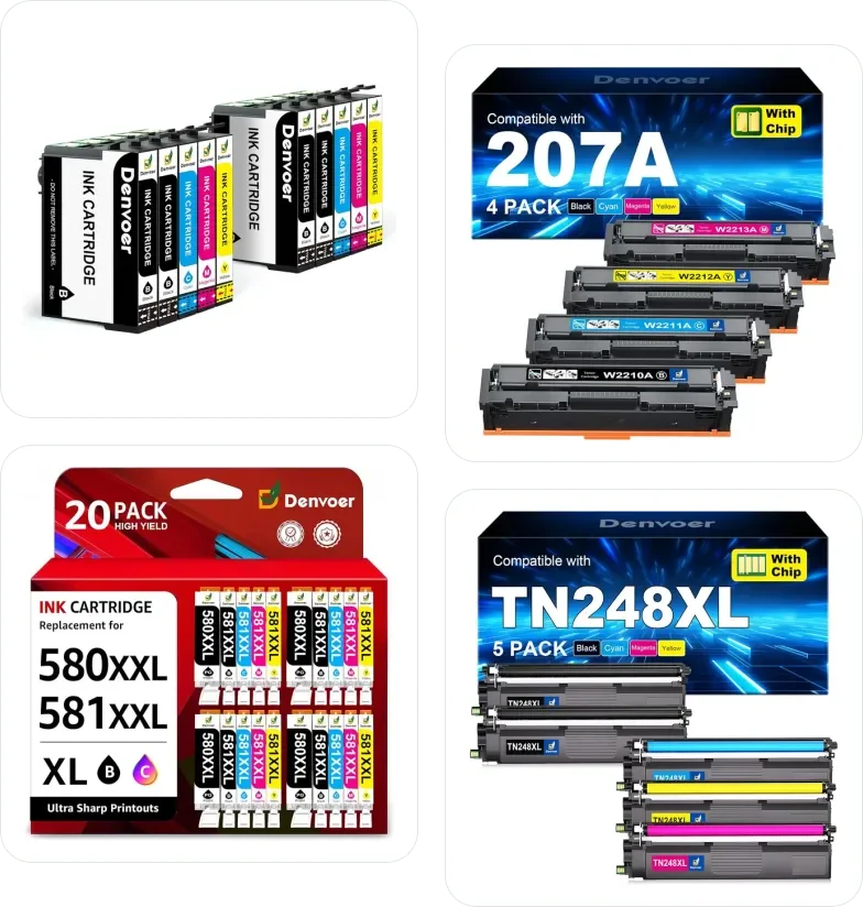 Denvoer ink and toner multipacks for Epson, HP, Canon and Brother printers